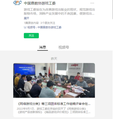 網(wǎng)絡(luò)游戲標(biāo)準(zhǔn)建設(shè)新進(jìn)展 工作組稿評(píng)審會(huì)在京舉辦，推動(dòng)行業(yè)規(guī)范化發(fā)展